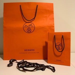Hermes Paper Shopping Bag/ Ribbon